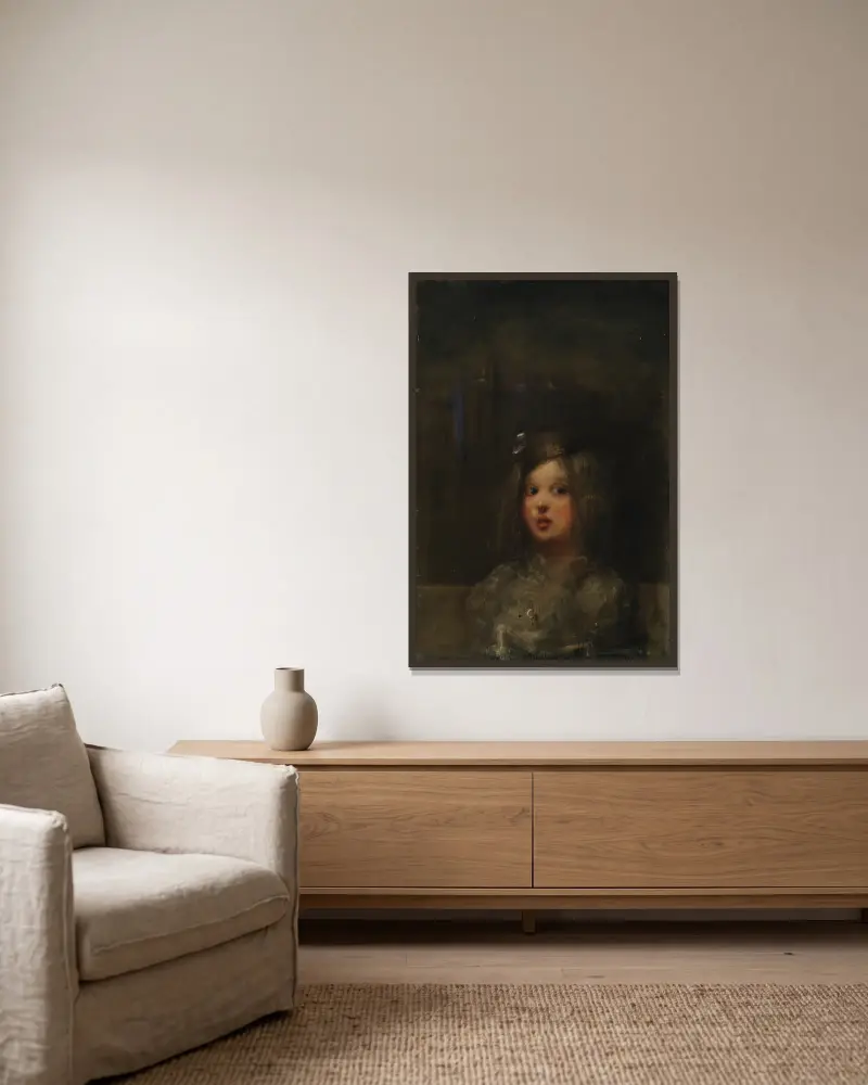 Infanta av Alice Pike Barney inramad på en vägg