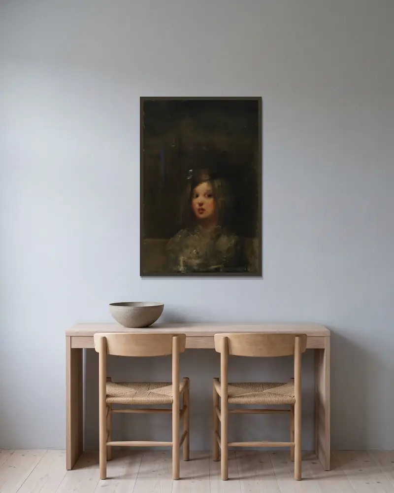 Infanta av Alice Pike Barney inramad på en vägg