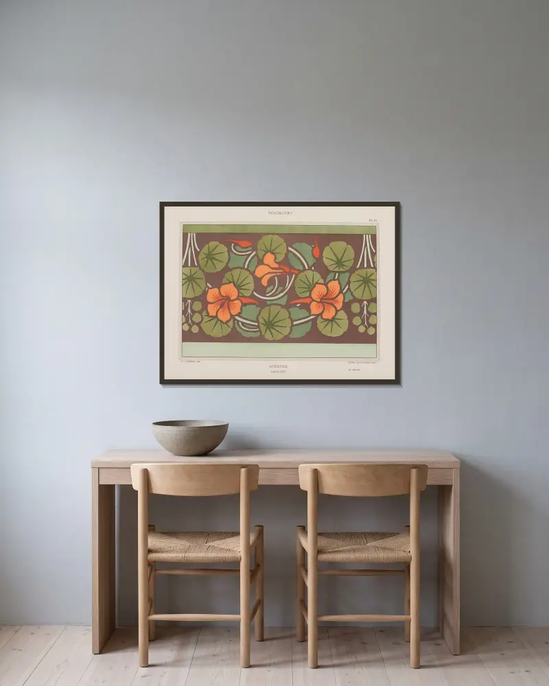 Bordure, capucine av Maurice Pillard Verneuil inramad på en vägg