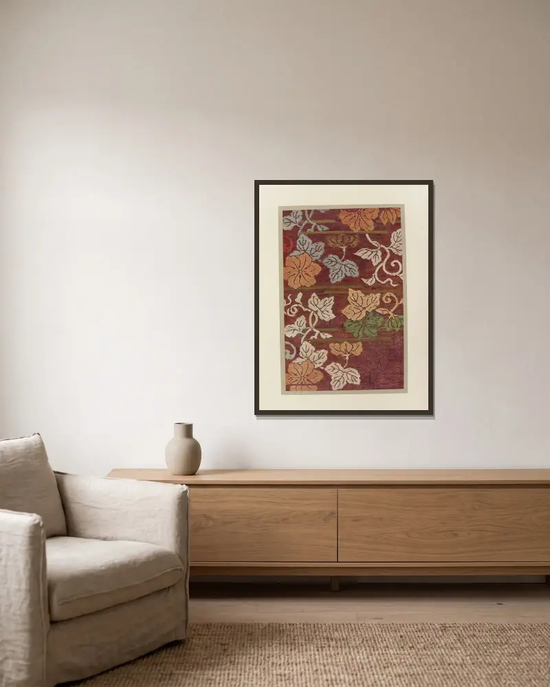 Fleurs et feuilles av Maurice Pillard Verneuil inramad på en vägg