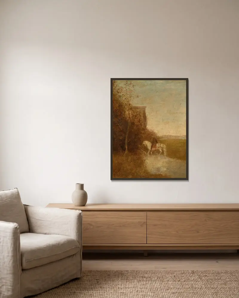 Childe Harold’s Pilgrimage av Albert Pinkham Ryder inramad på en vägg