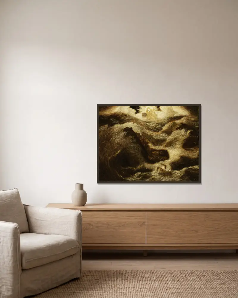 Jonah av Albert Pinkham Ryder inramad på en vägg