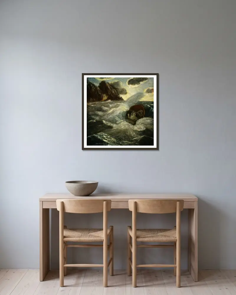 Lord Ullins Tochter von Albert Pinkham Ryder gerahmt an einer Wand