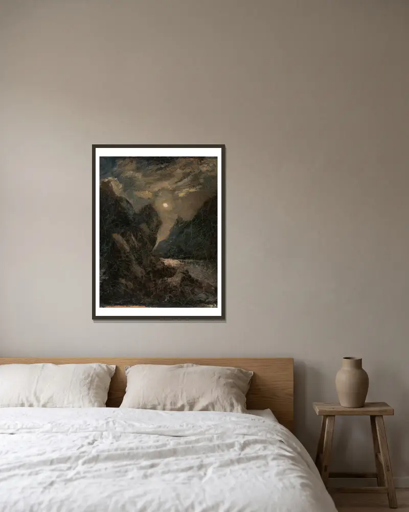 The Lorelei av Albert Pinkham Ryder inramad på en vägg