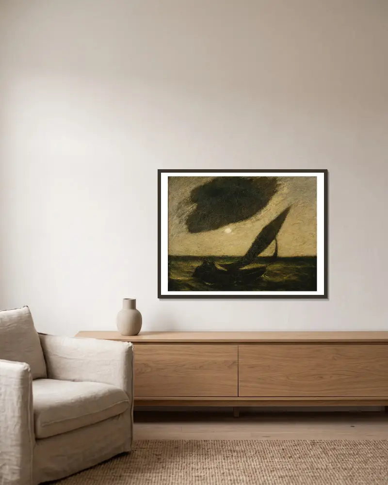 Under a Cloud av Albert Pinkham Ryder inramad på en vägg