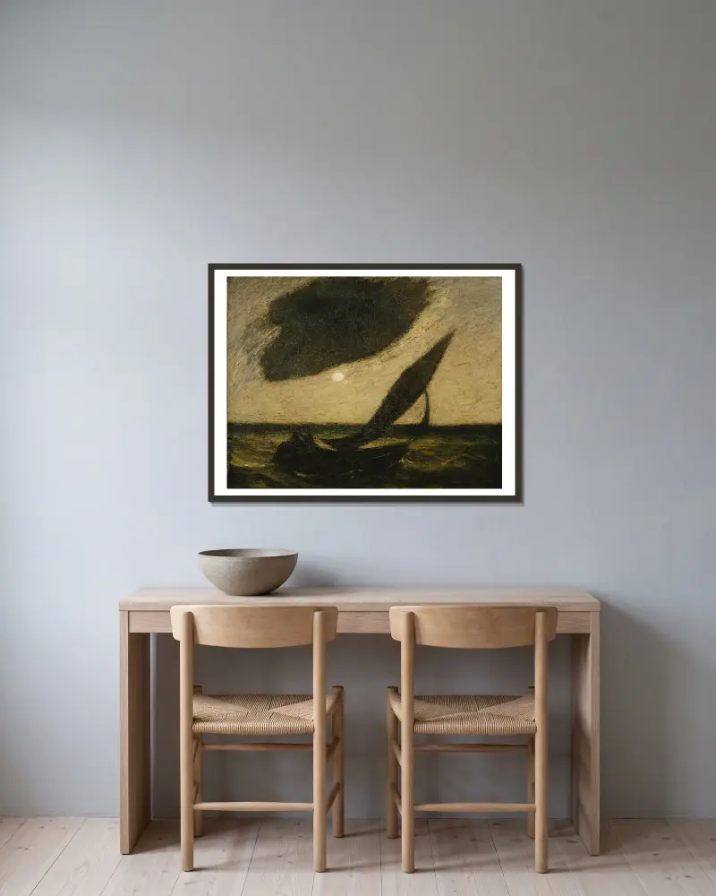 Under a Cloud av Albert Pinkham Ryder inramad på en vägg