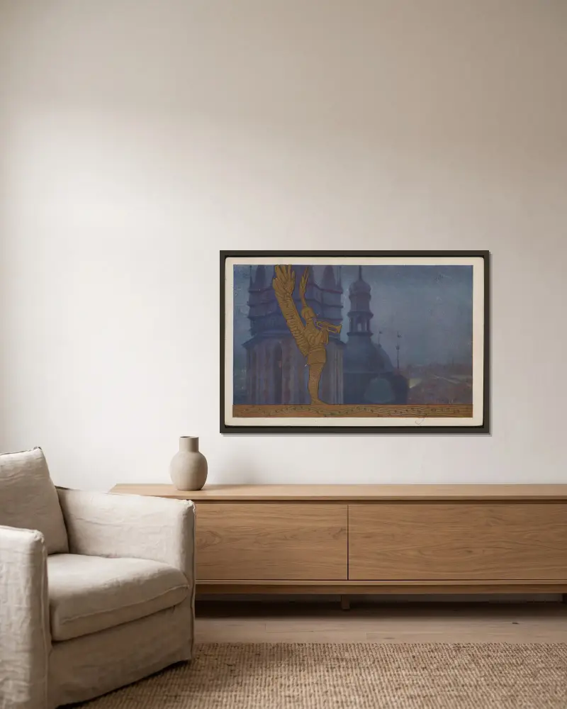 Pobudka von Piotr Stachiewicz gerahmt an einer Wand