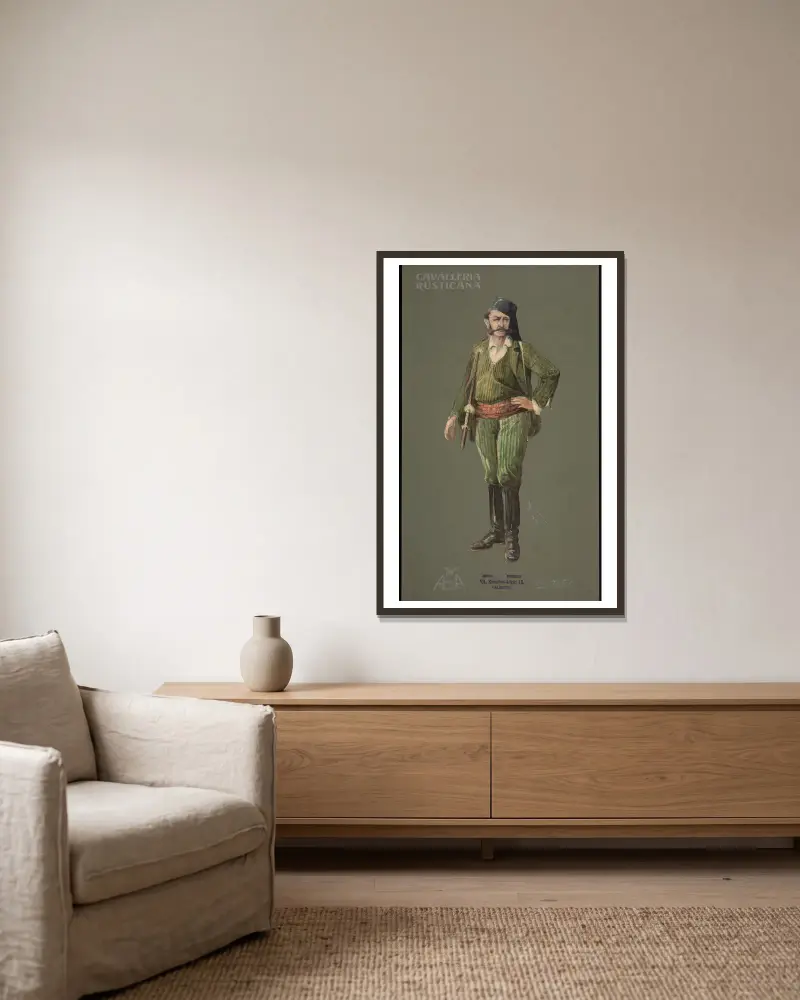 Alfio von Pipein Gamba gerahmt an einer Wand