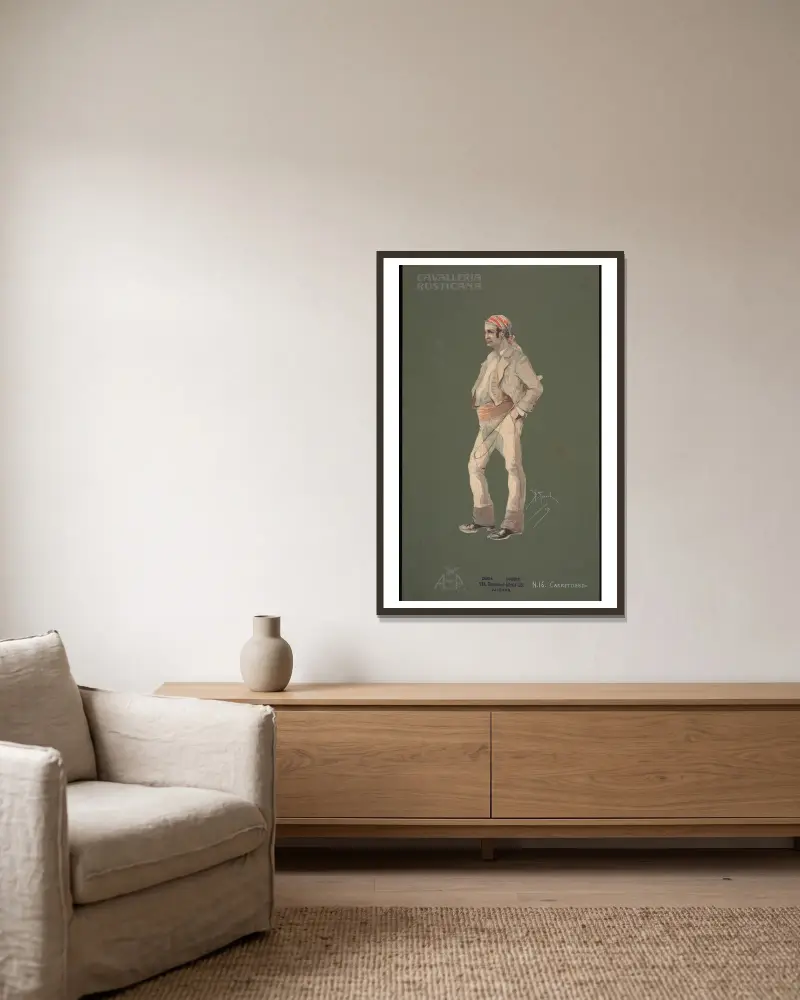 Carrettiere von Pipein Gamba gerahmt an einer Wand