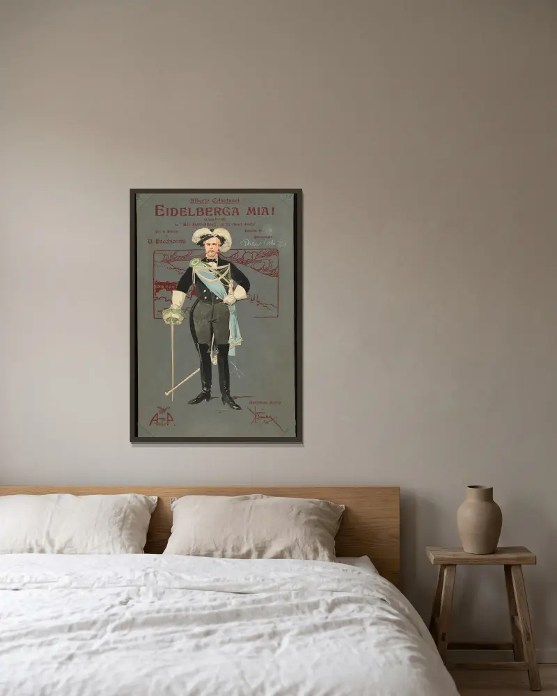 Detlev (Akt III) von Pipein Gamba gerahmt an einer Wand