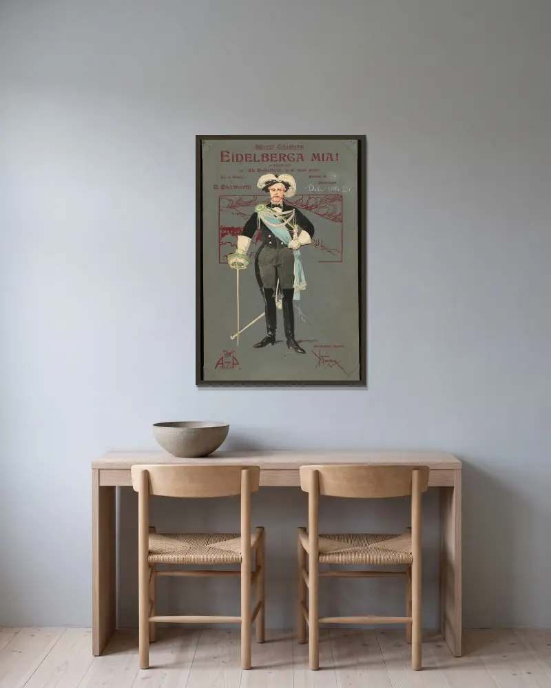 Detlev (Akt III) von Pipein Gamba gerahmt an einer Wand