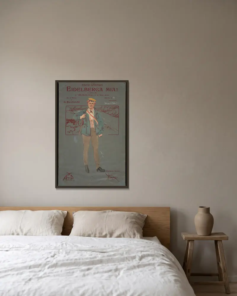 Studenten (Akt I), 1907 – Nr. 2 von Pipein Gamba gerahmt an einer Wand
