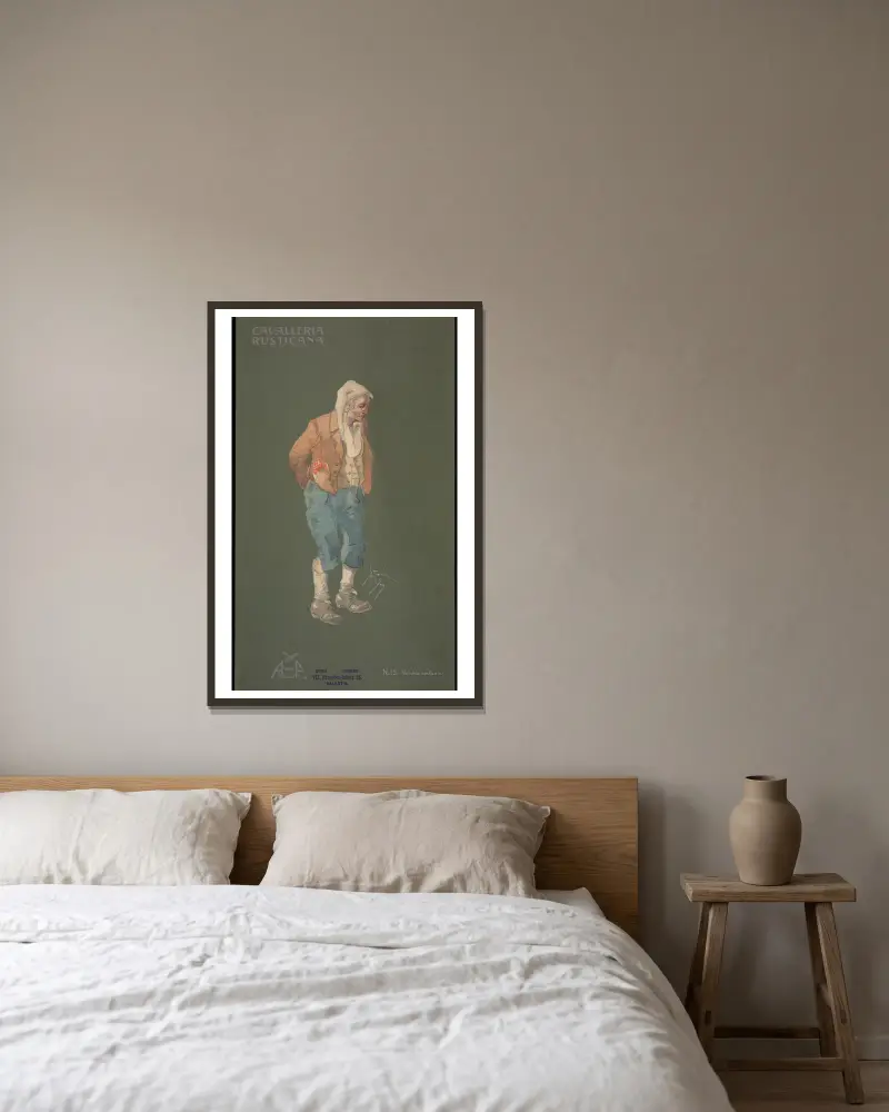 Starý rolník, Pipein Gamba v rámu na stěně
