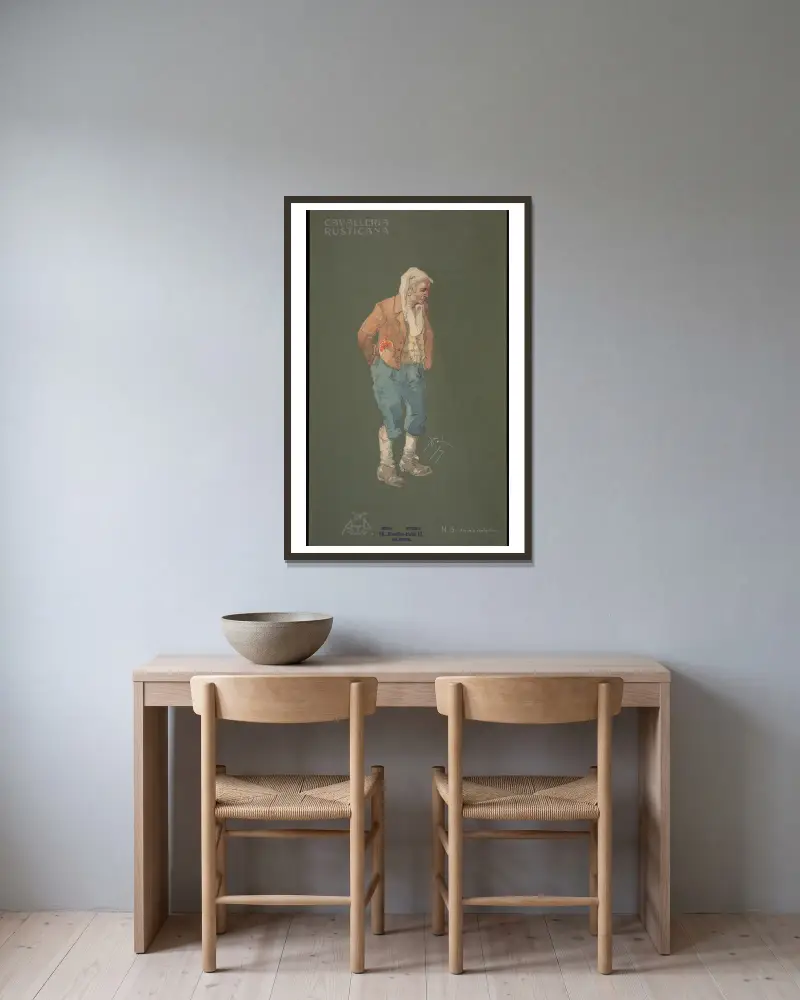 Starý rolník, Pipein Gamba v rámu na stěně