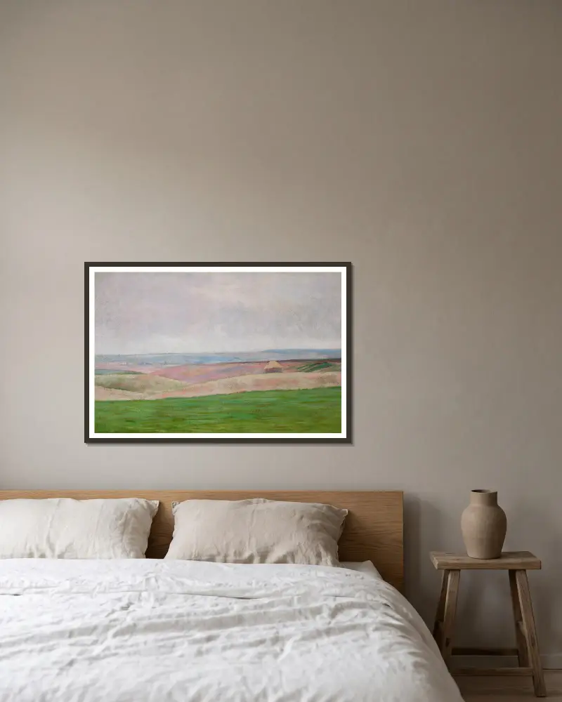 Landschaft bei Sobótka von Władysław Podkowiński gerahmt an einer Wand