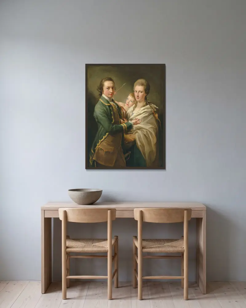 Arthur Saunders Gore, viscount Sudley, senare 2:e earl av Arran (1734–1809), och hans hustru av Pompeo Batoni inramad på en vägg