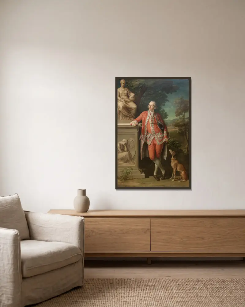 Peter Beckford, godsägare, Dorset av Pompeo Batoni inramad på en vägg