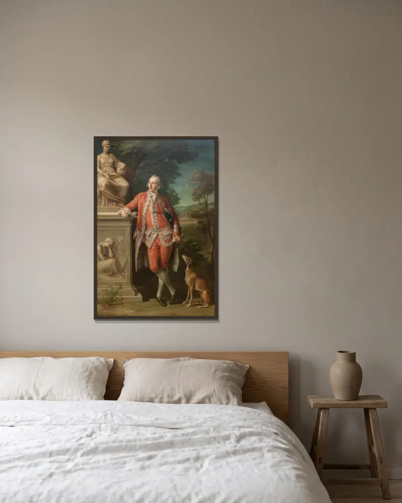 Peter Beckford, godsägare, Dorset av Pompeo Batoni inramad på en vägg