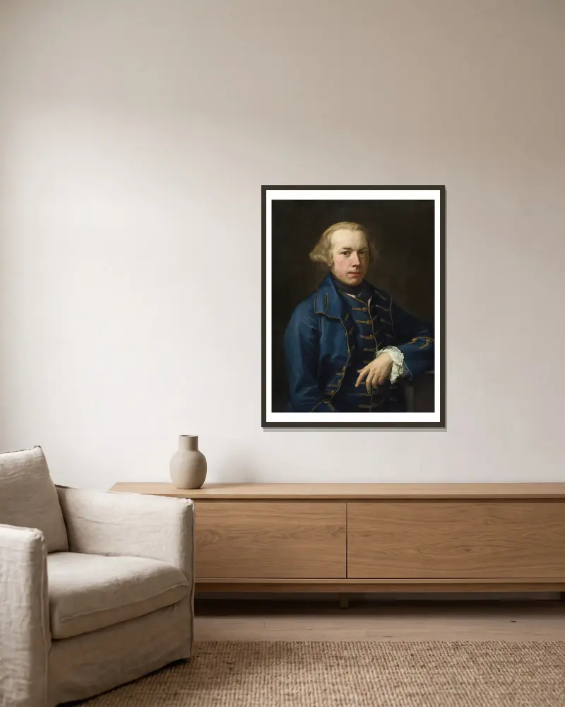 Porträtt av en gentleman, 1762 av Pompeo Batoni inramad på en vägg
