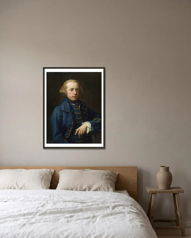 Porträtt av en gentleman, 1762 av Pompeo Batoni inramad på en vägg