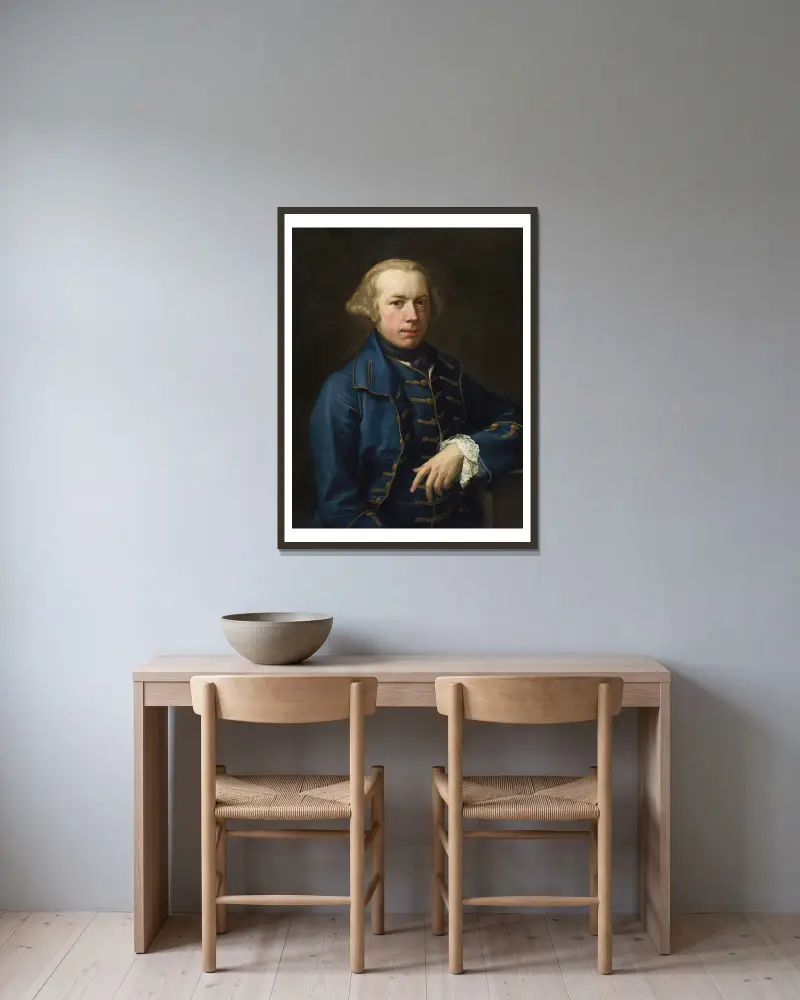 Porträtt av en gentleman, 1762 av Pompeo Batoni inramad på en vägg