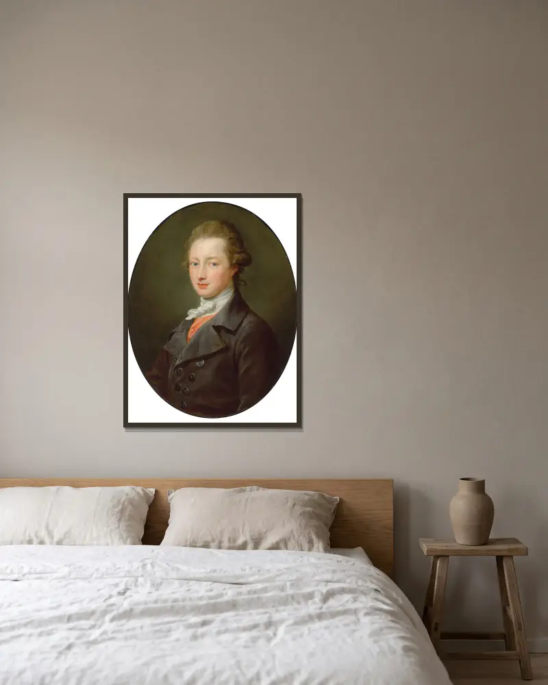 Porträtt av en herre – nr 1 av Pompeo Batoni inramad på en vägg