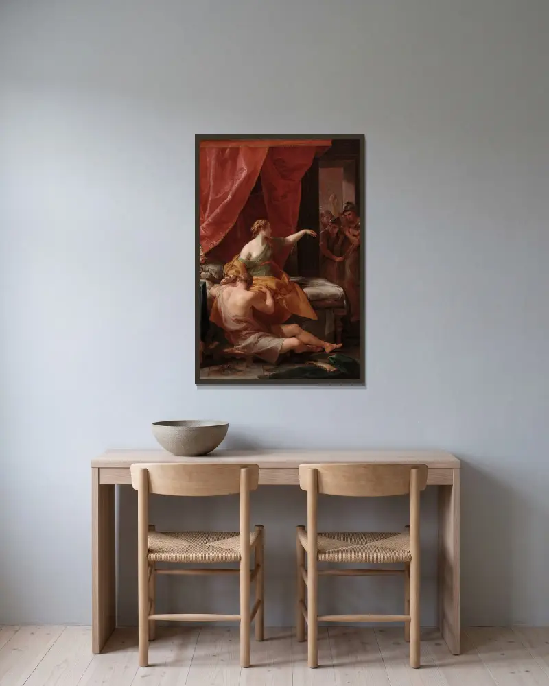 Samson i Dalila, Pompeo Batoni w ramie na ścianie