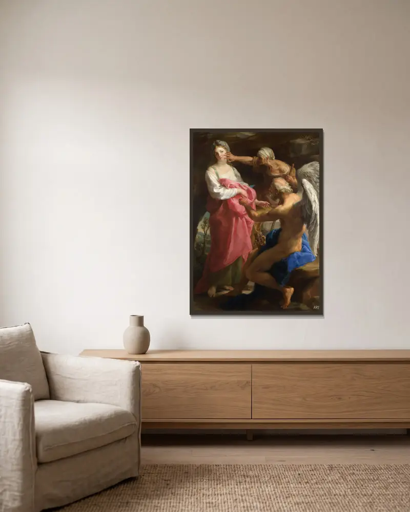 Tiden beordrar ålderdomen att förstöra skönheten av Pompeo Batoni inramad på en vägg