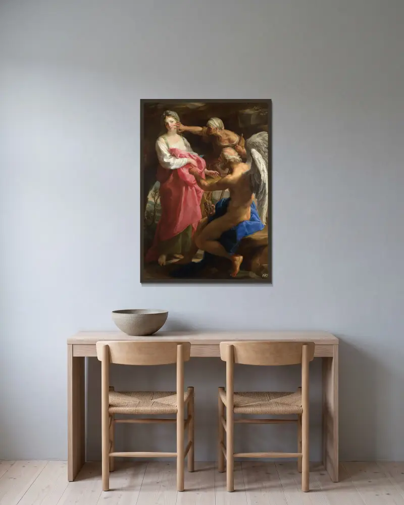 Tiden beordrar ålderdomen att förstöra skönheten av Pompeo Batoni inramad på en vägg