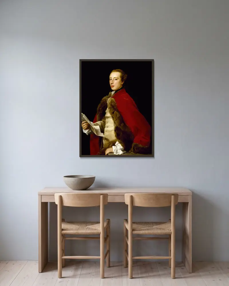 William Fermor av Pompeo Batoni inramad på en vägg