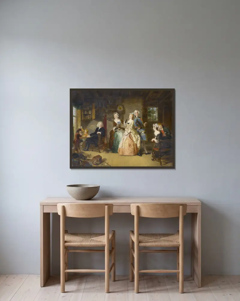 Größen messen von William Powell Frith gerahmt an einer Wand