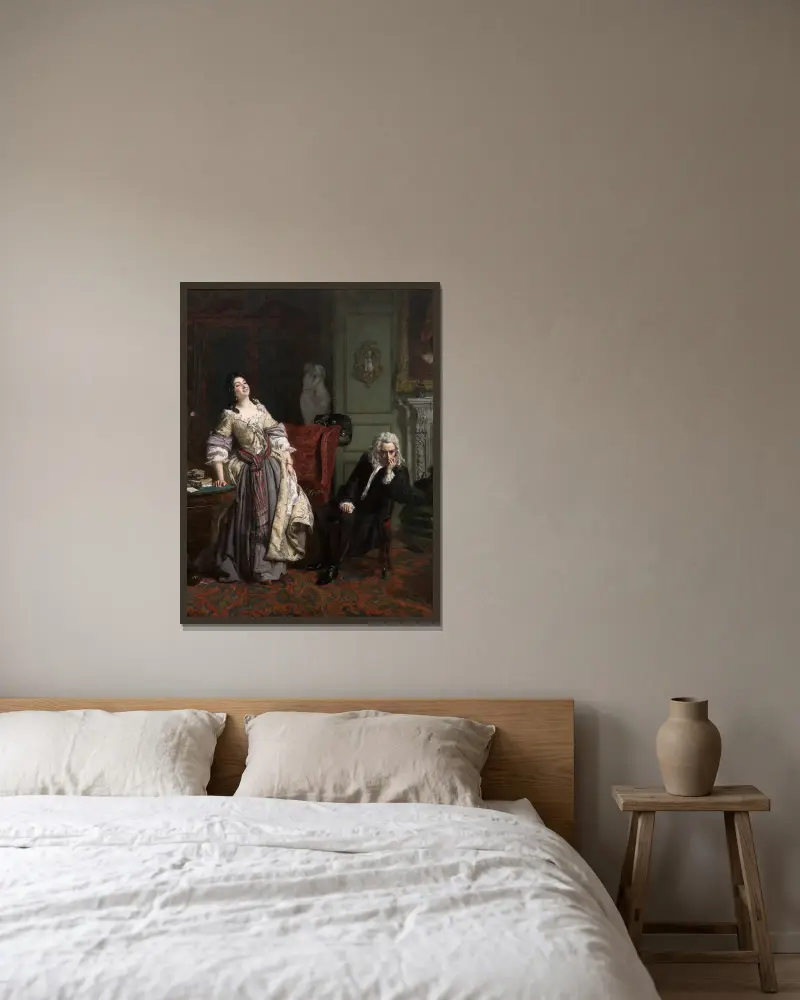 Pope uppvaktar lady Mary Wortley Montagu av William Powell Frith inramad på en vägg