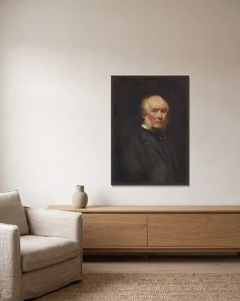 Självporträtt vid 83 års ålder av William Powell Frith inramad på en vägg