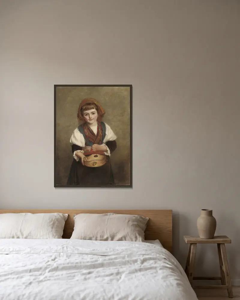 Den sötaste lilla tiggaren som någonsin bett om allmosor av William Powell Frith inramad på en vägg
