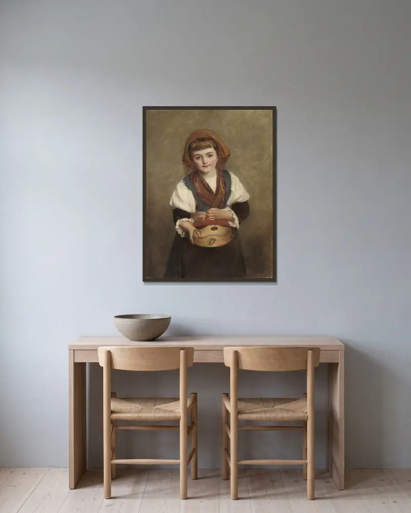 Den sötaste lilla tiggaren som någonsin bett om allmosor av William Powell Frith inramad på en vägg