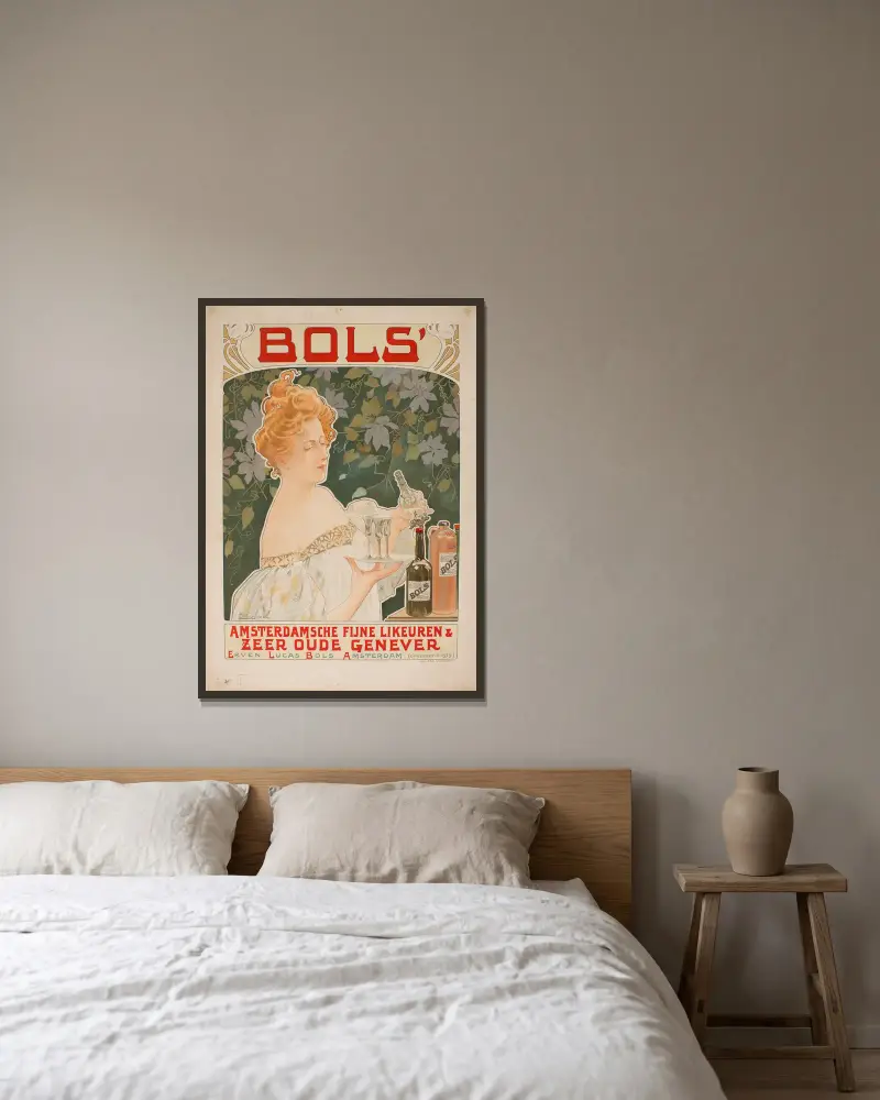 Bols von Henri Privat-Livemont gerahmt an einer Wand