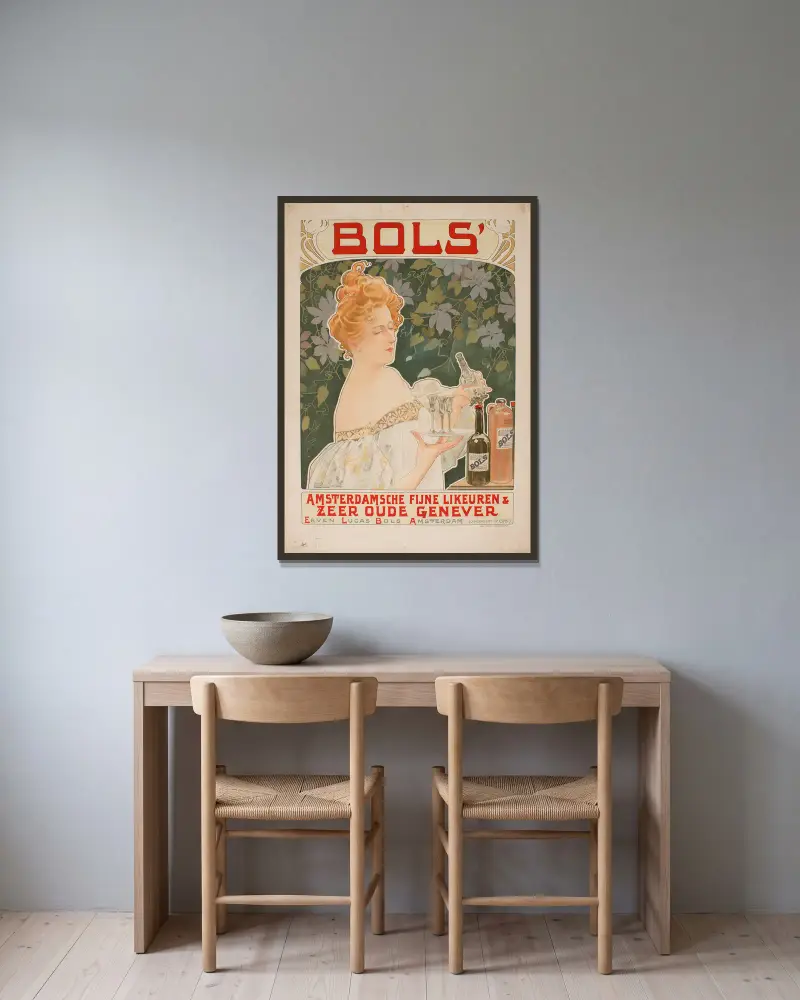 Bols von Henri Privat-Livemont gerahmt an einer Wand