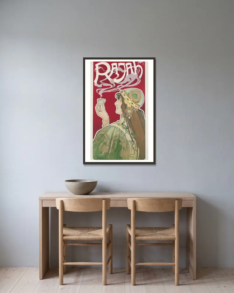 Rajah, Henri Privat-Livemont v rámu na stěně