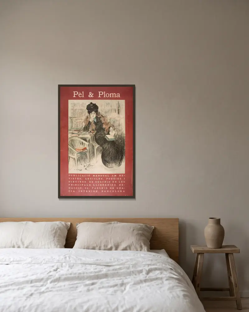 Pèl And Ploma von Ramón Casas gerahmt an einer Wand