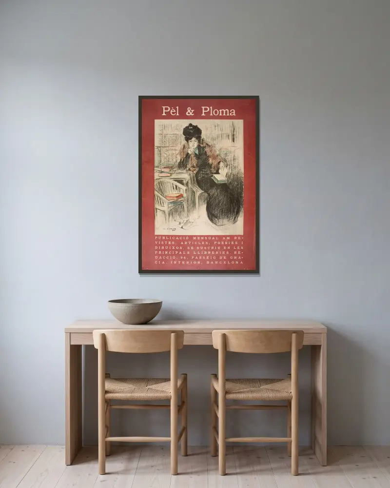 Pèl And Ploma von Ramón Casas gerahmt an einer Wand