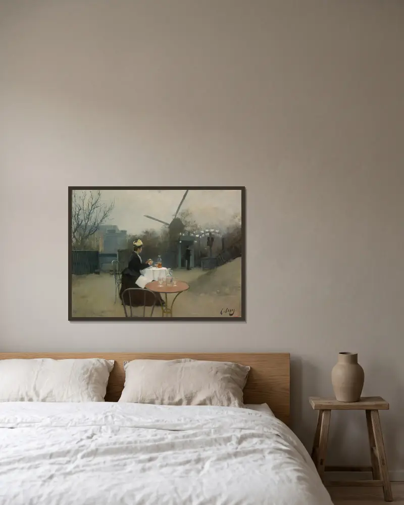 Plein Air av Ramón Casas inramad på en vägg