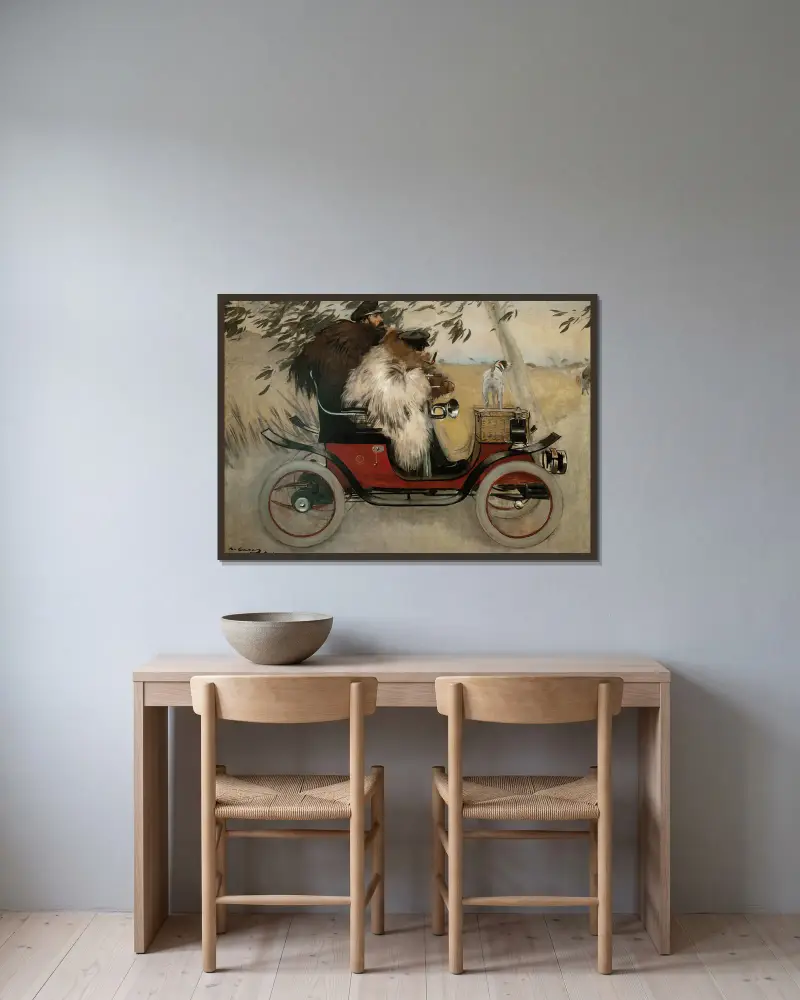 Ramon Casas And Pere Romeu In An Automobile av Ramón Casas inramad på en vägg