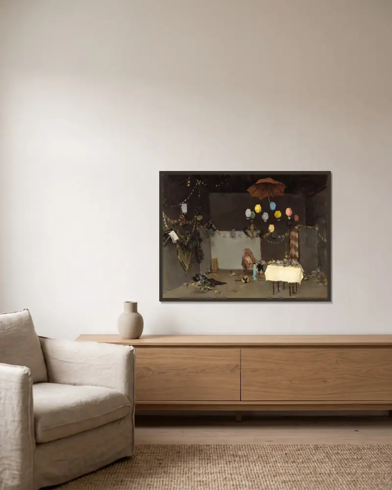 Atelierinterieur von Ramón Casas gerahmt an einer Wand