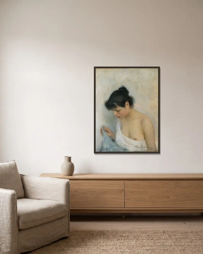 Studie von Ramón Casas gerahmt an einer Wand