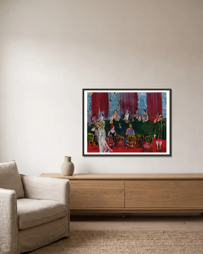 Baccara von Raoul Dufy gerahmt an einer Wand