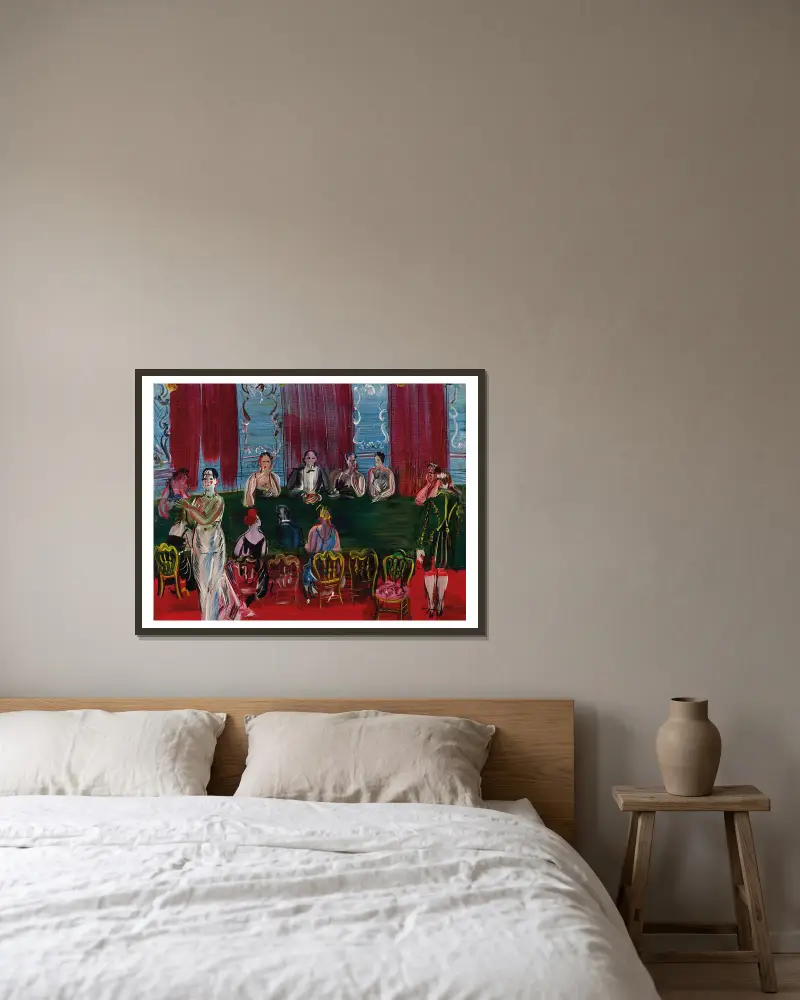 Baccara von Raoul Dufy gerahmt an einer Wand