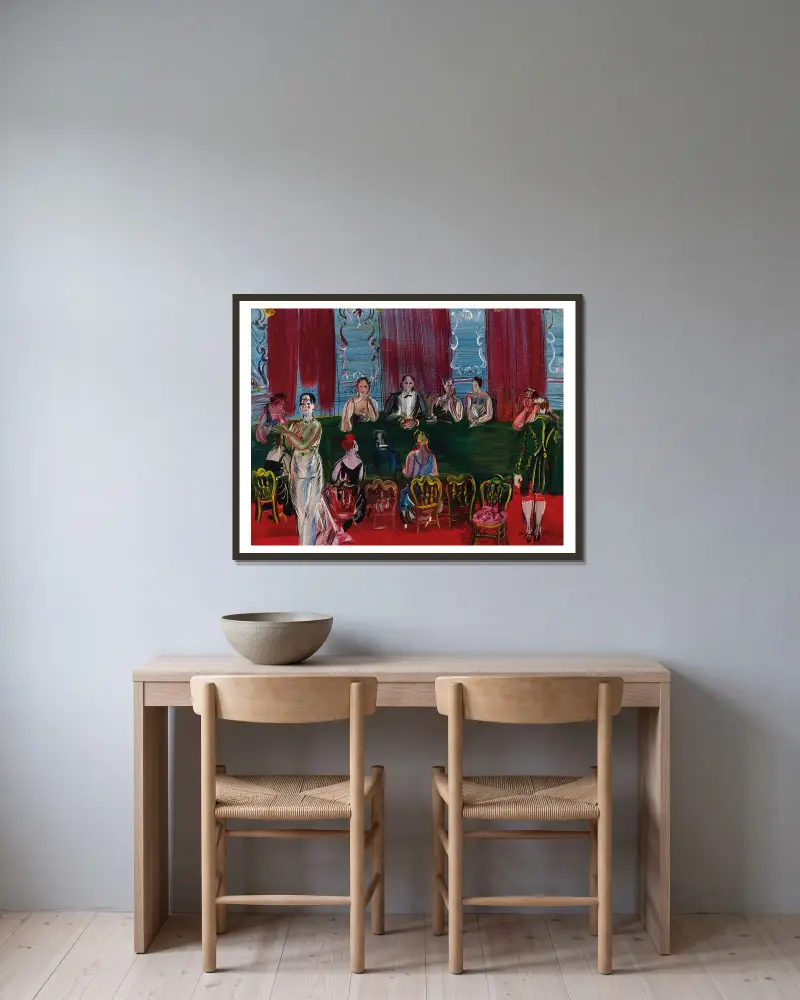 Baccara von Raoul Dufy gerahmt an einer Wand