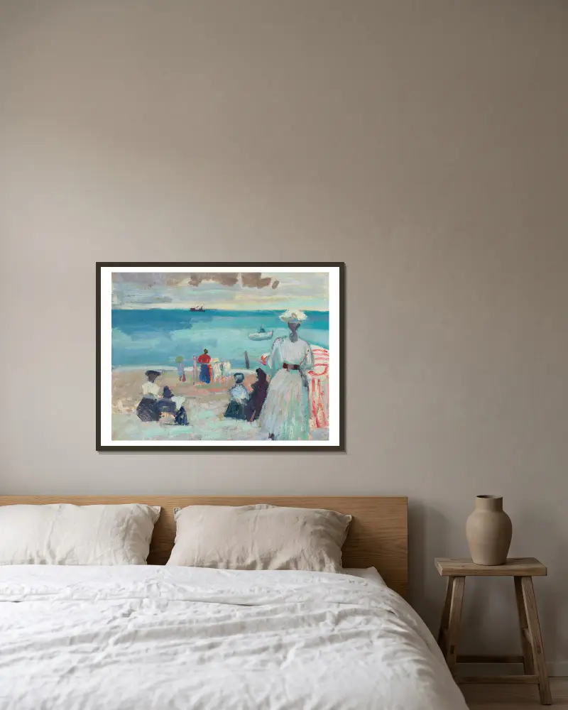 Der Strand von Raoul Dufy gerahmt an einer Wand