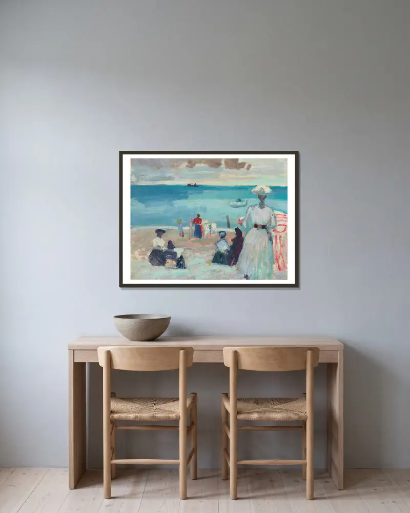 Der Strand von Raoul Dufy gerahmt an einer Wand