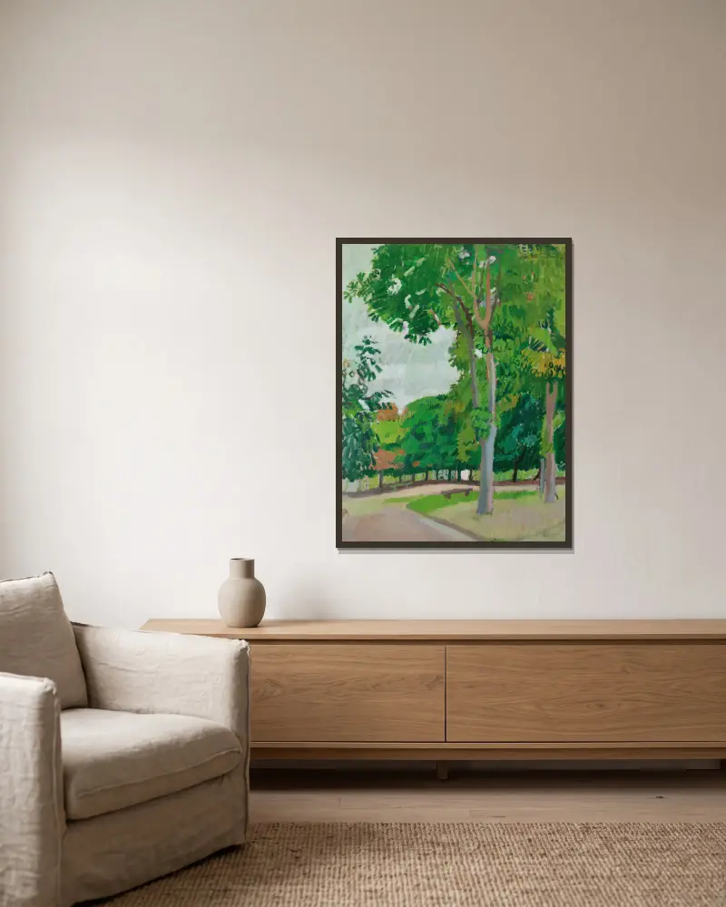 Der Park von Raoul Dufy gerahmt an einer Wand